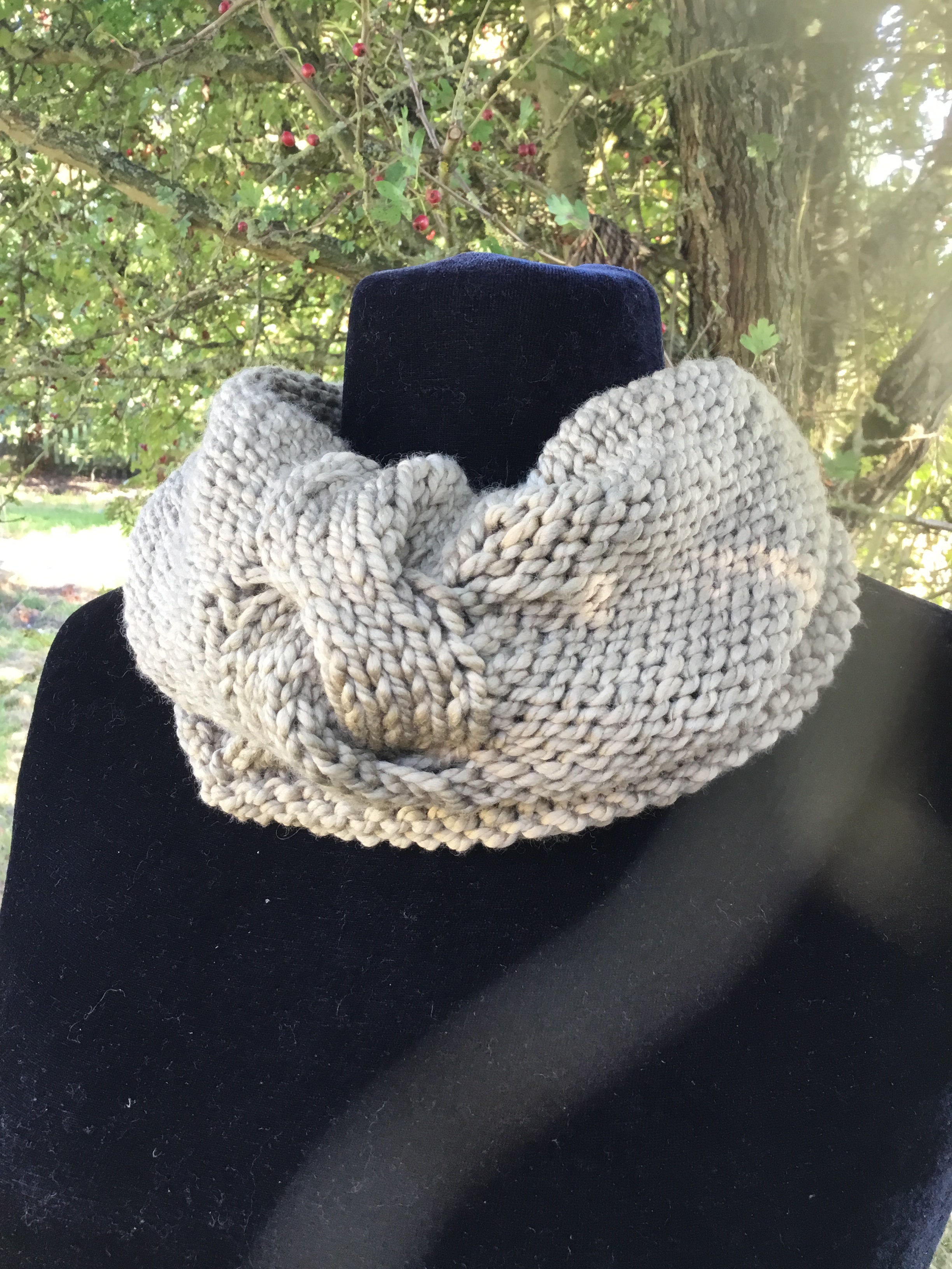 Mountain Garden Cowl. Aran and Chunky weight Knitting Pattern