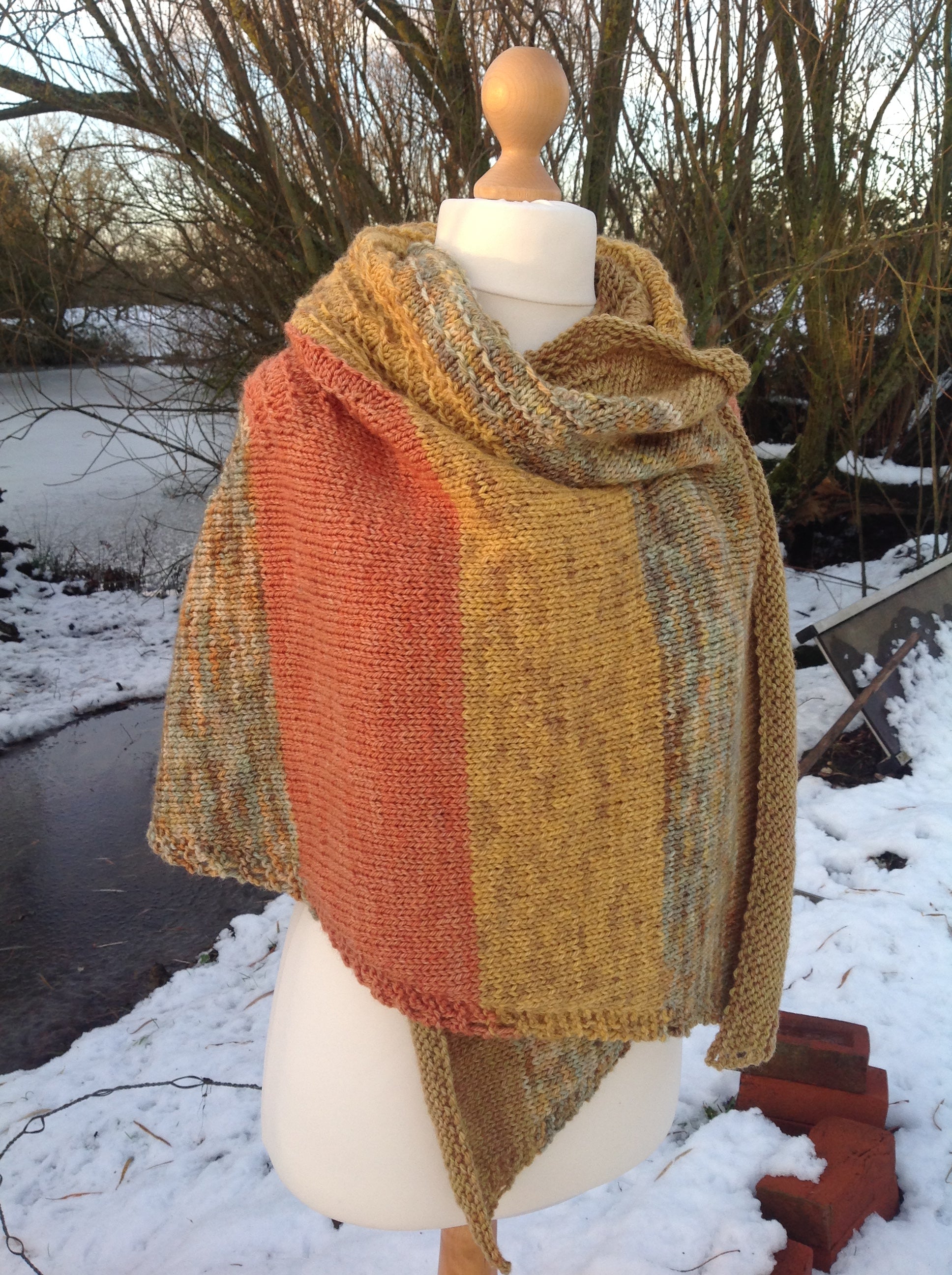 Georgia Shawl. Aran Weight Knitting Pattern