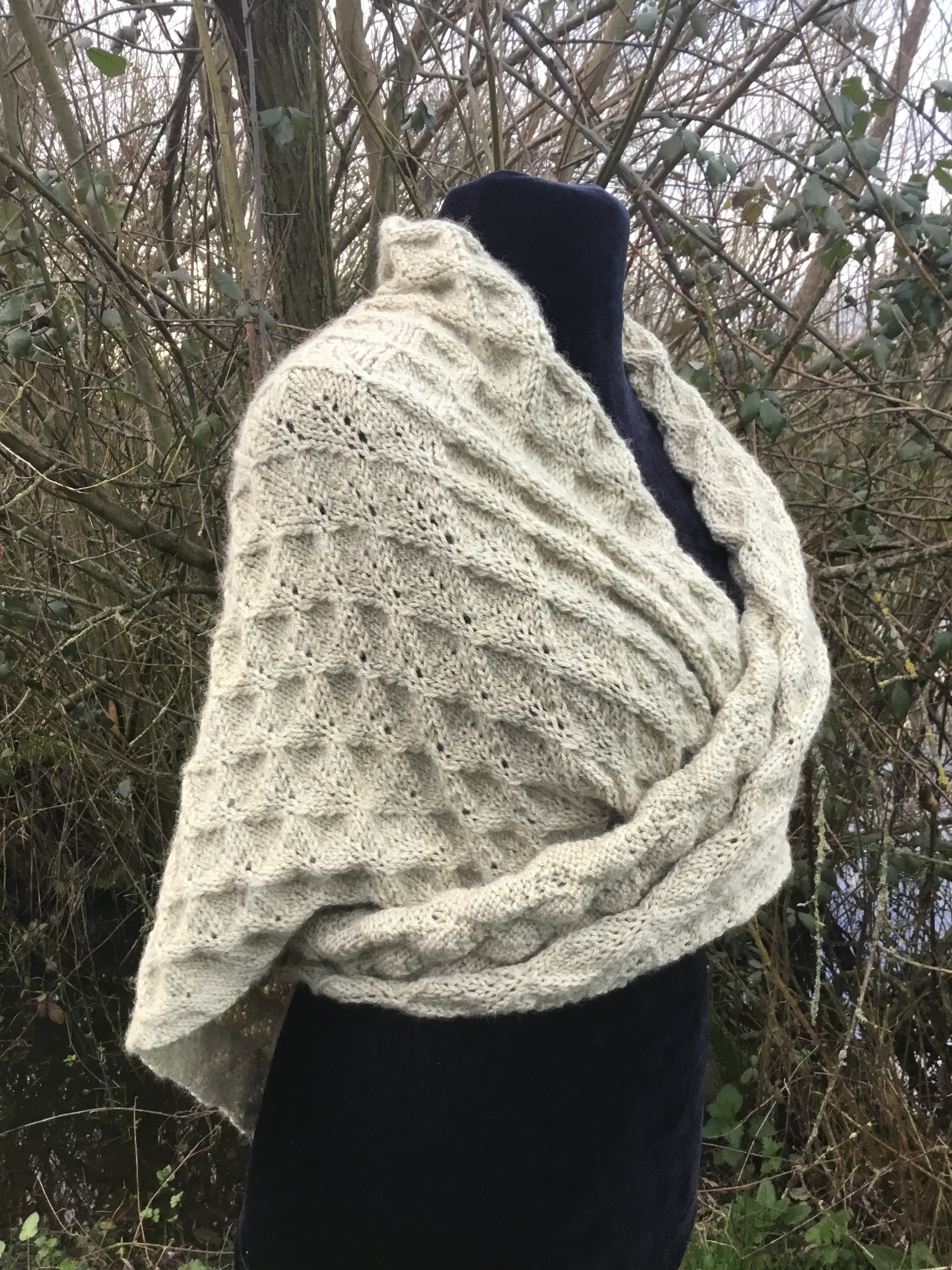 Waffle Shawl DK Knitting Pattern