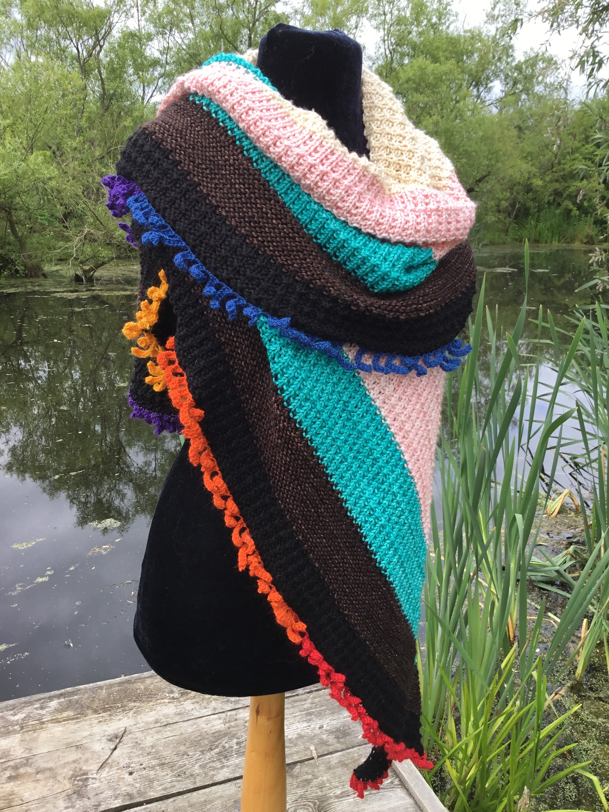 Pride Shawl. DK Knitting Pattern