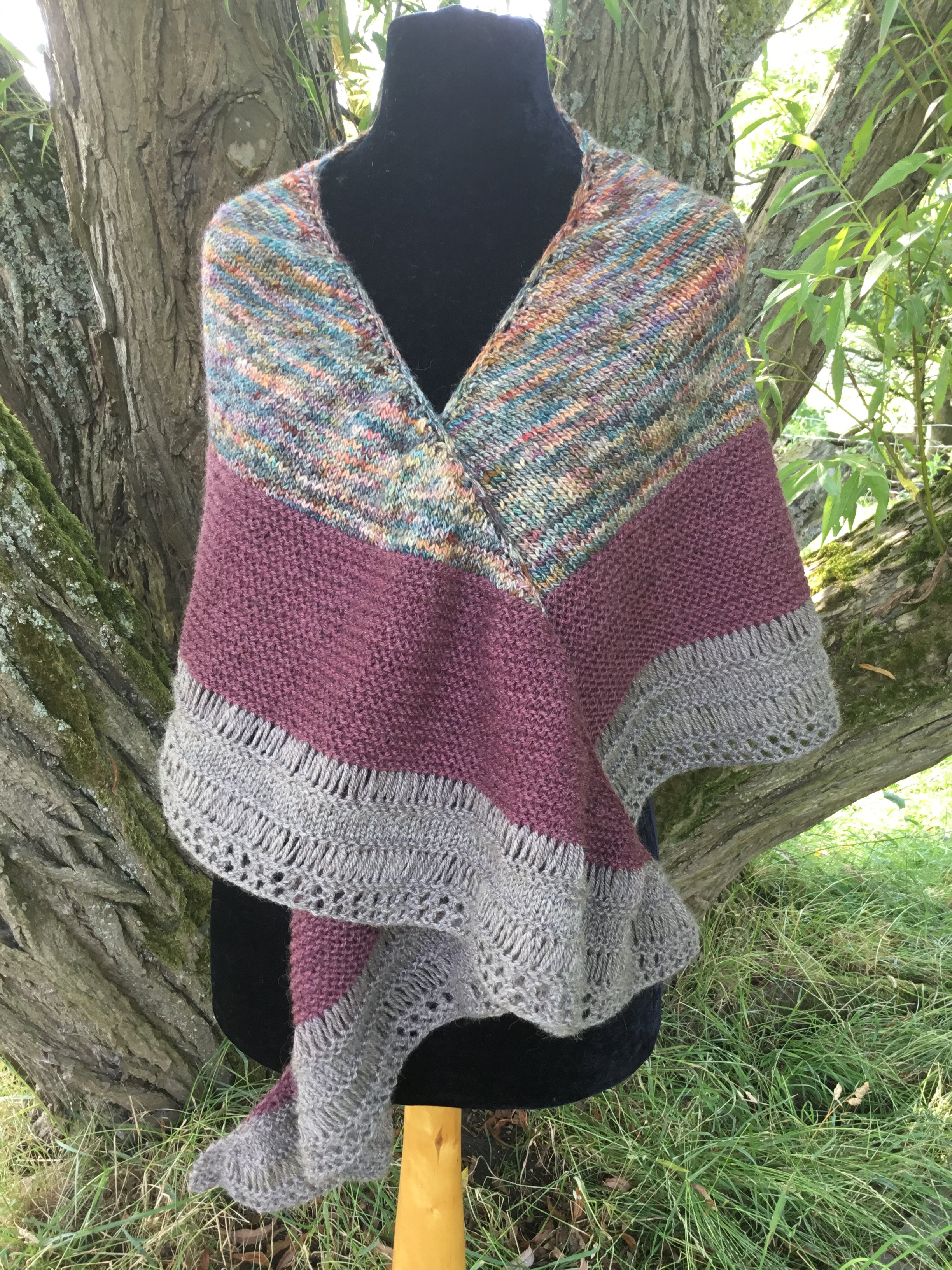 Self Worth Shawl. Aran and DK Knitting Pattern