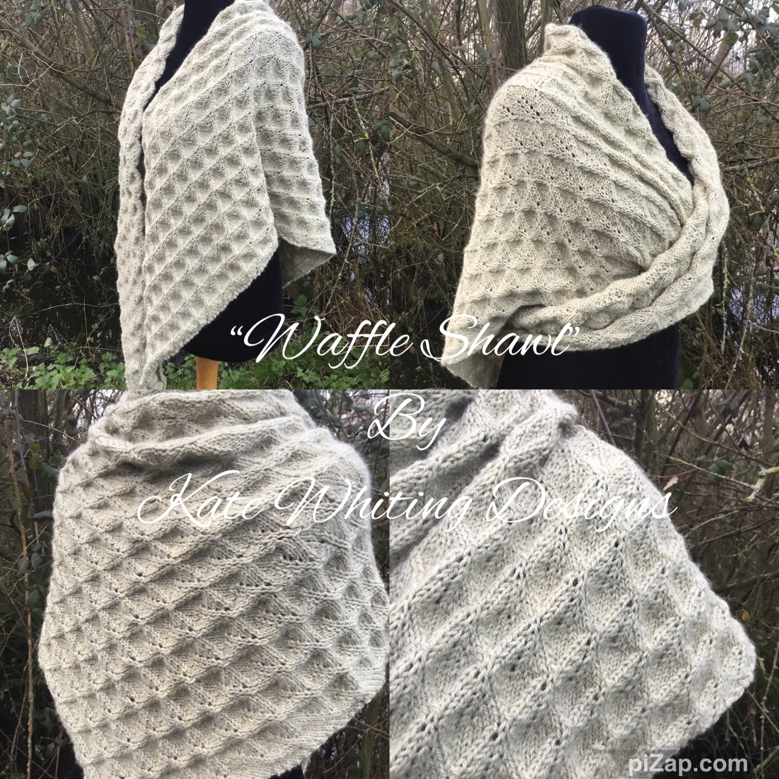 Waffle Shawl DK Knitting Pattern