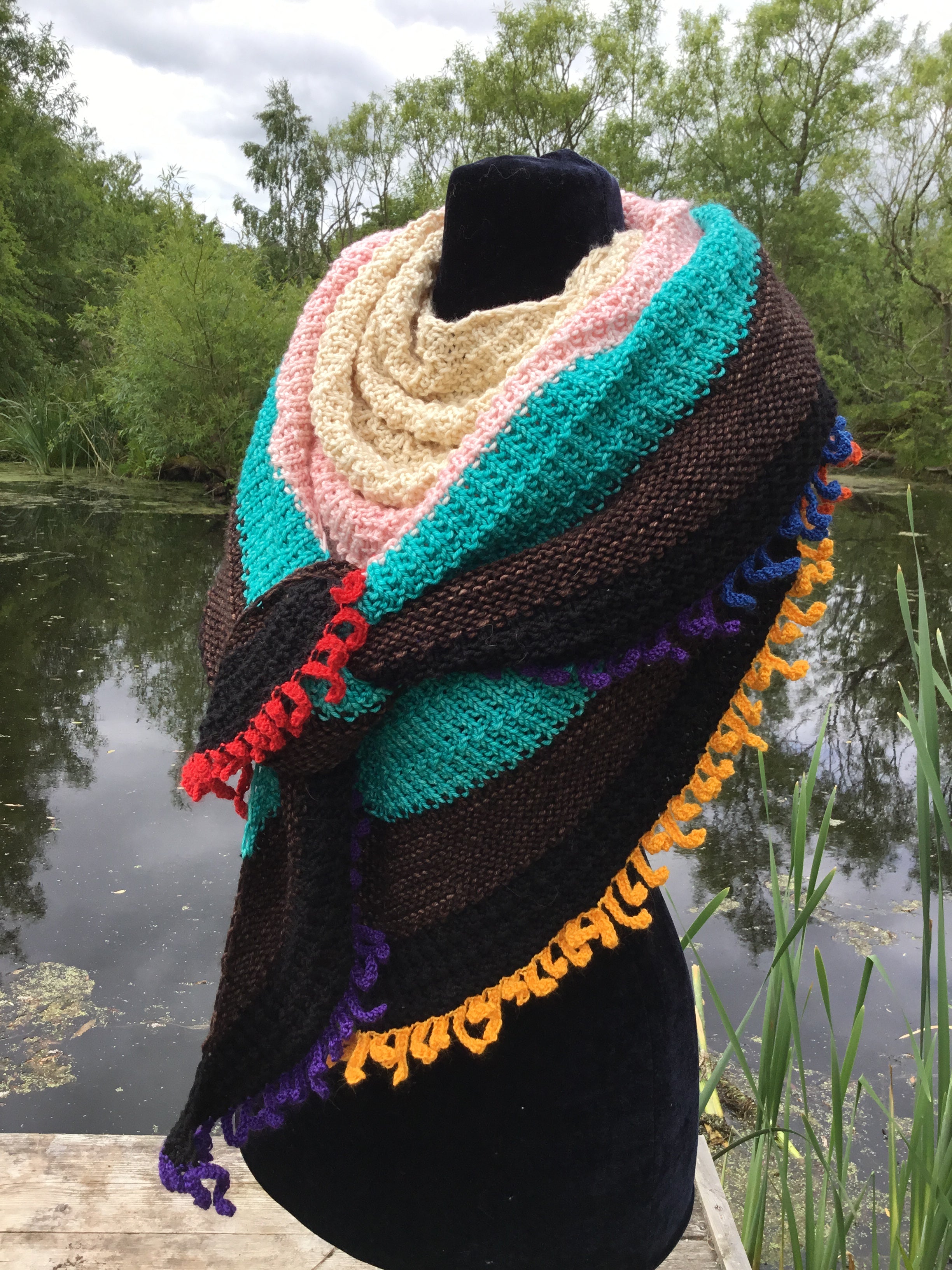 Pride Shawl. DK Knitting Pattern