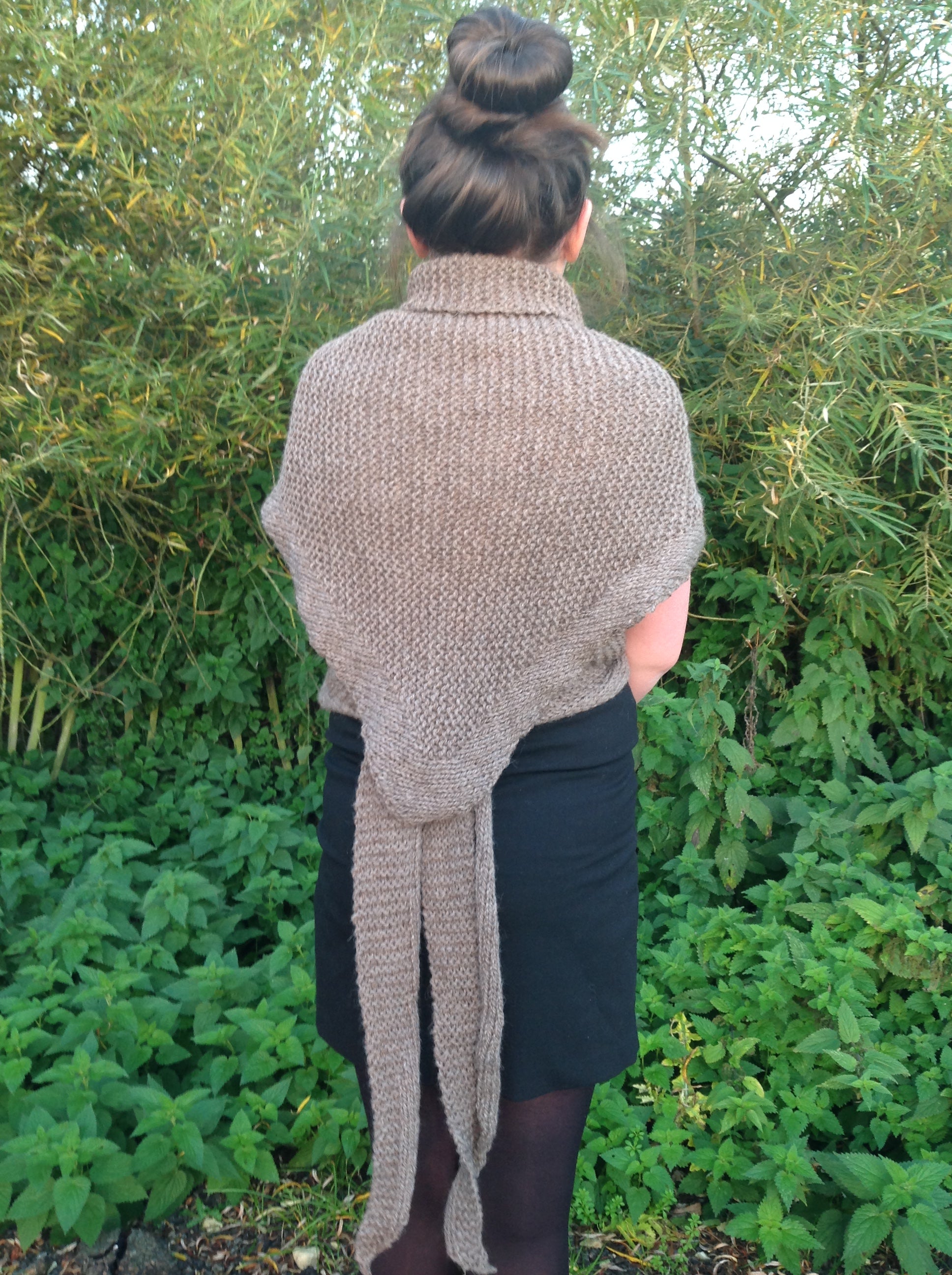 Home Again Sontag Shawl. Aran Weight Knitting Pattern
