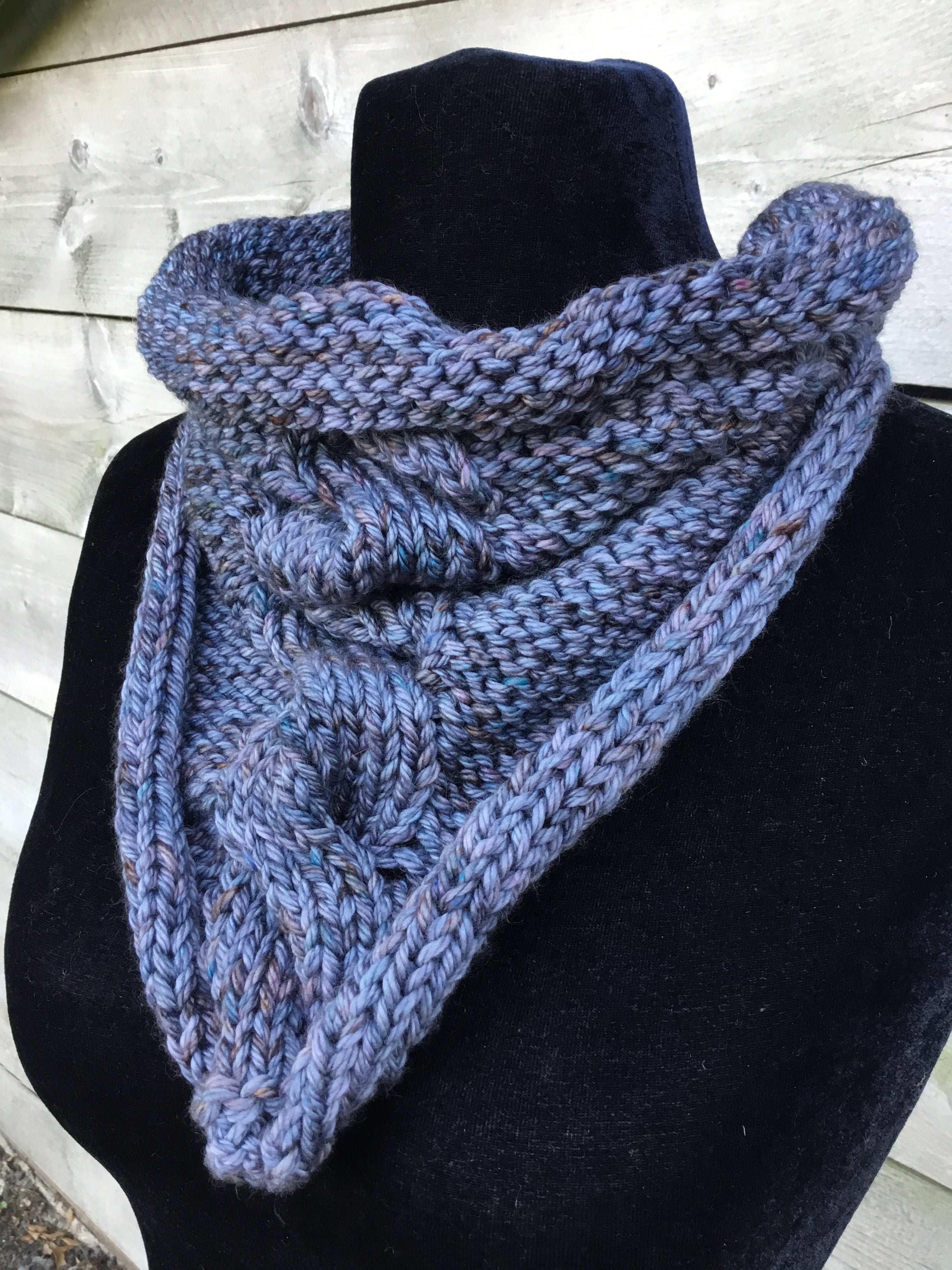 Mountain Garden Cowl. Aran and Chunky weight Knitting Pattern