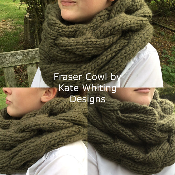 Fraser Cowl. Bulky Weight Knitting Pattern – Kate Whiting Designs