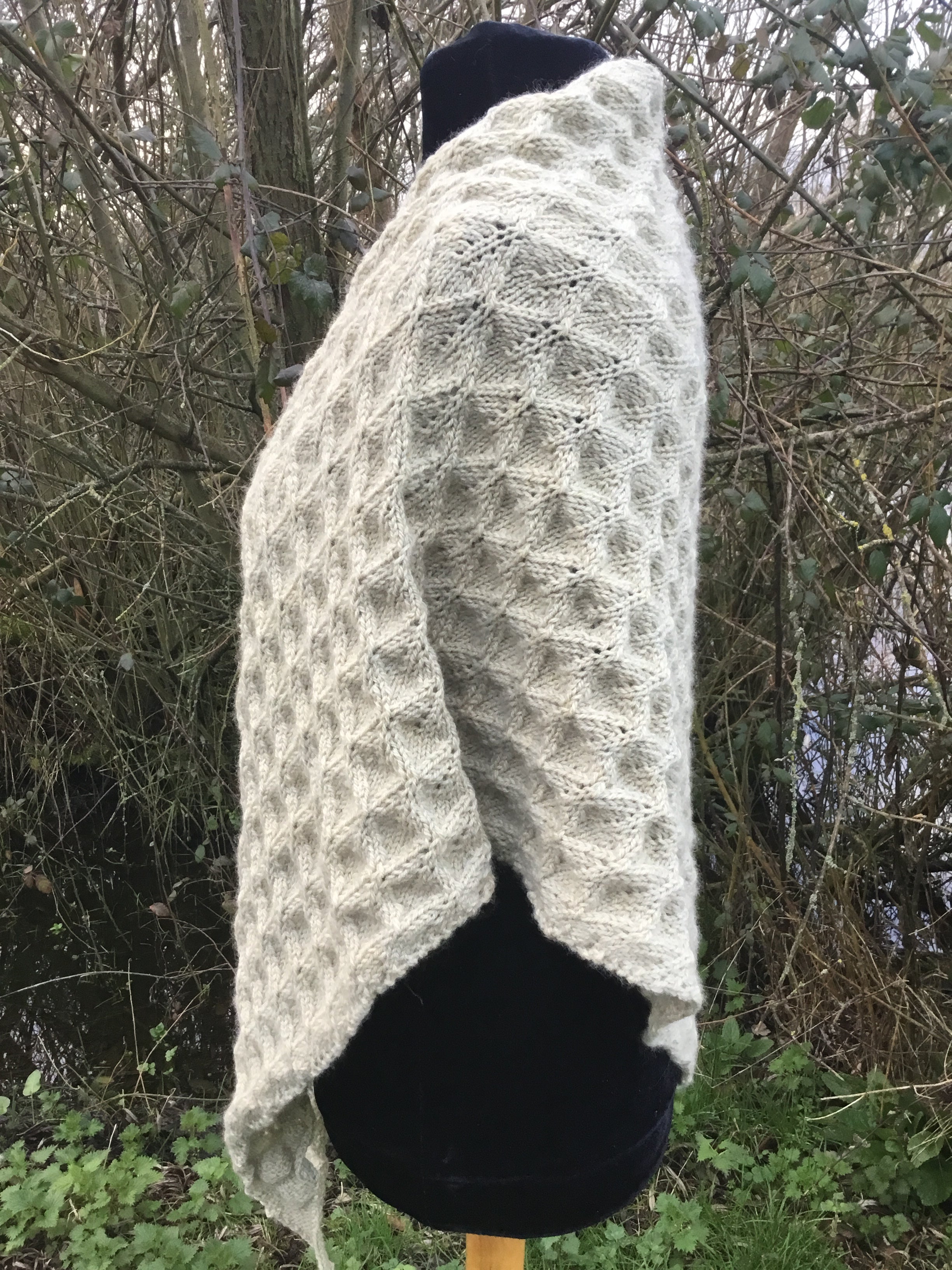 Waffle Shawl DK Knitting Pattern