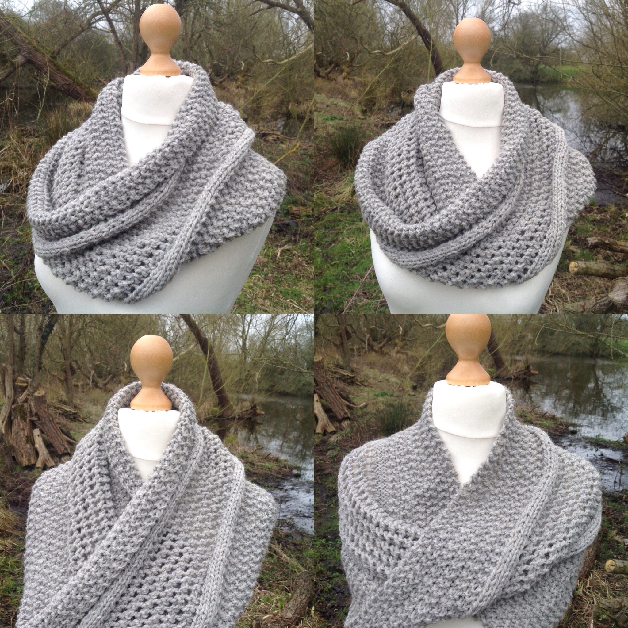 Moorland Fell Cowl. Aran Weight Knitting Pattern