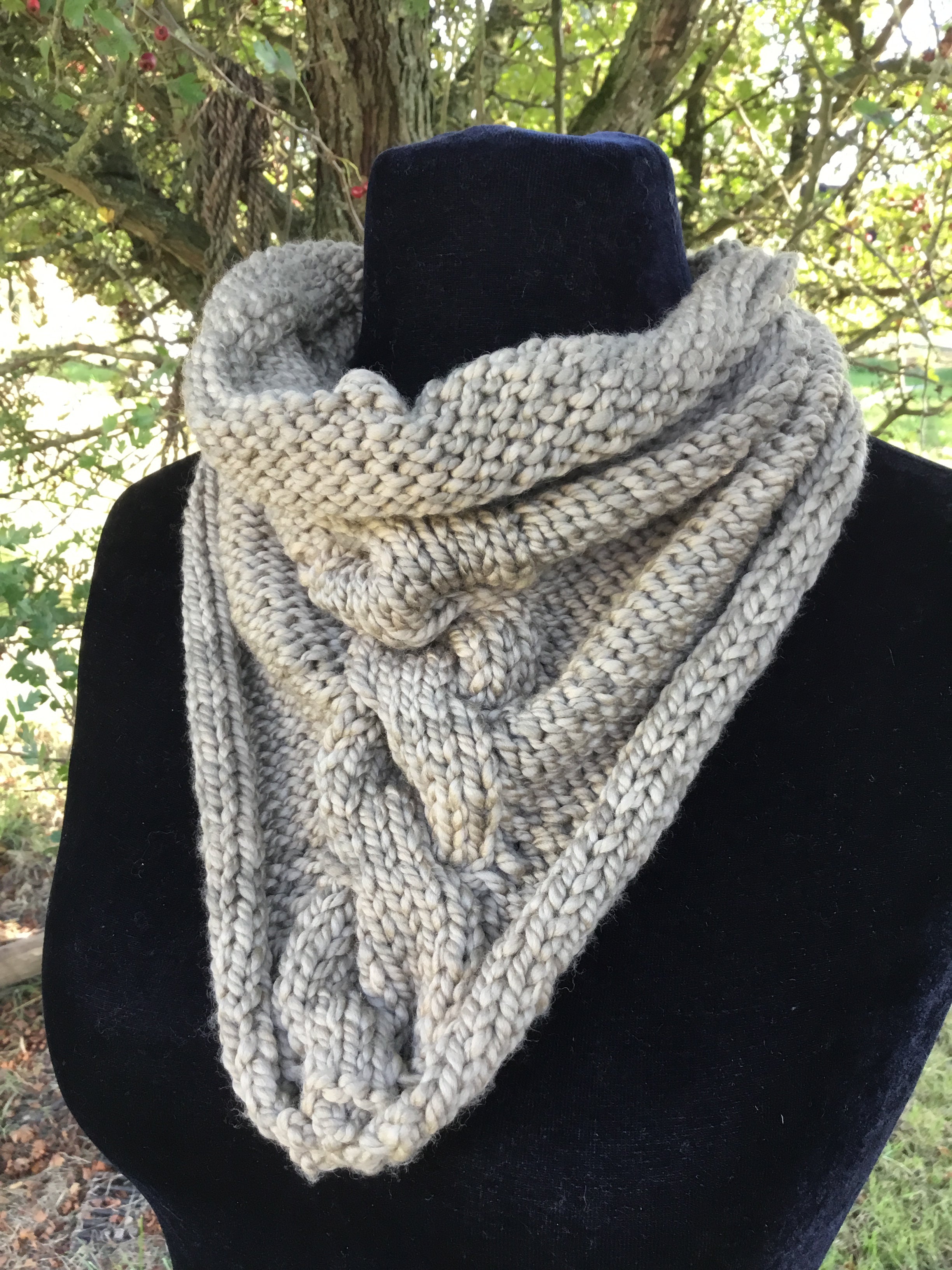 Mountain Garden Cowl. Aran and Chunky weight Knitting Pattern