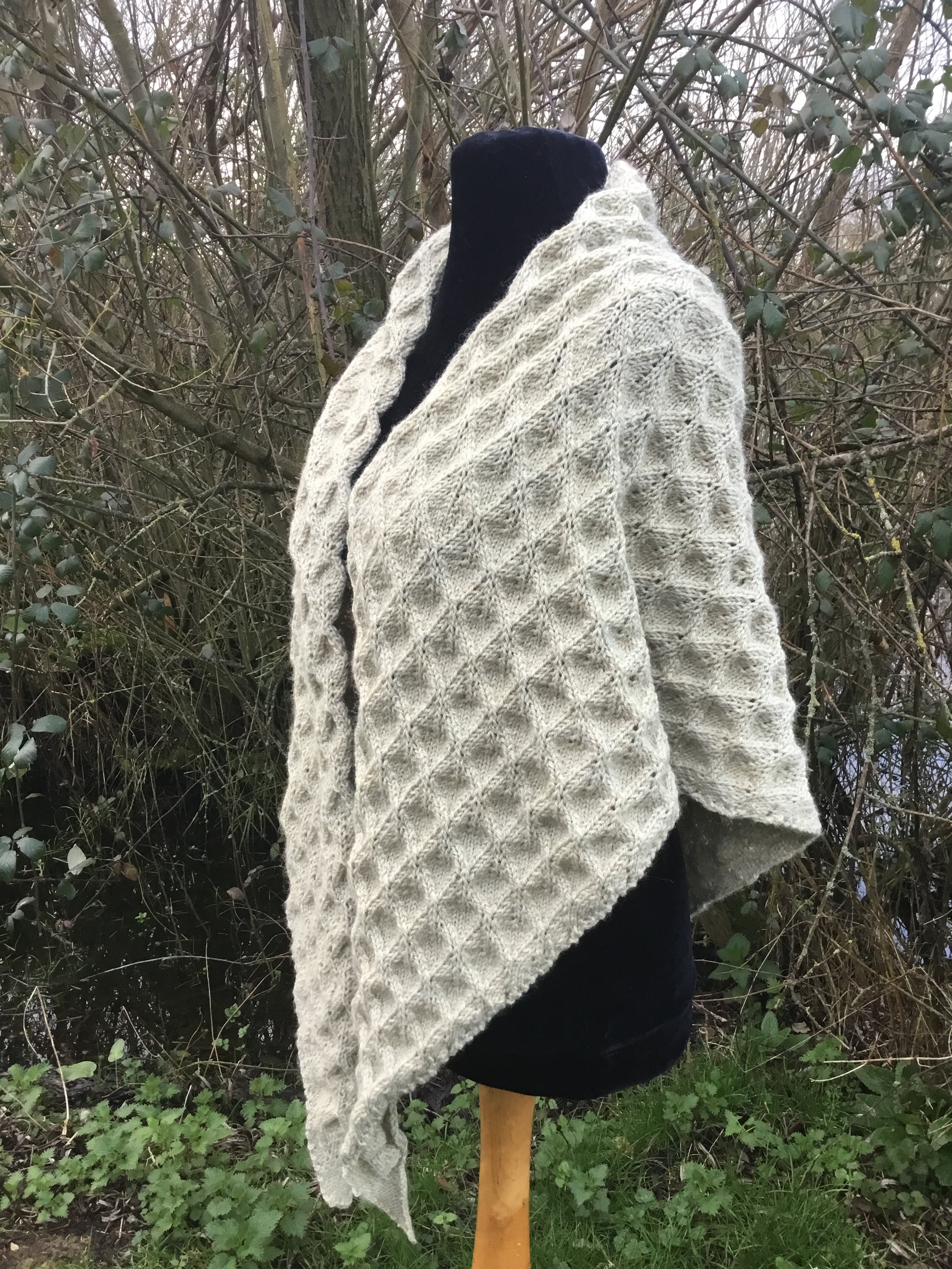 Waffle Shawl DK Knitting Pattern