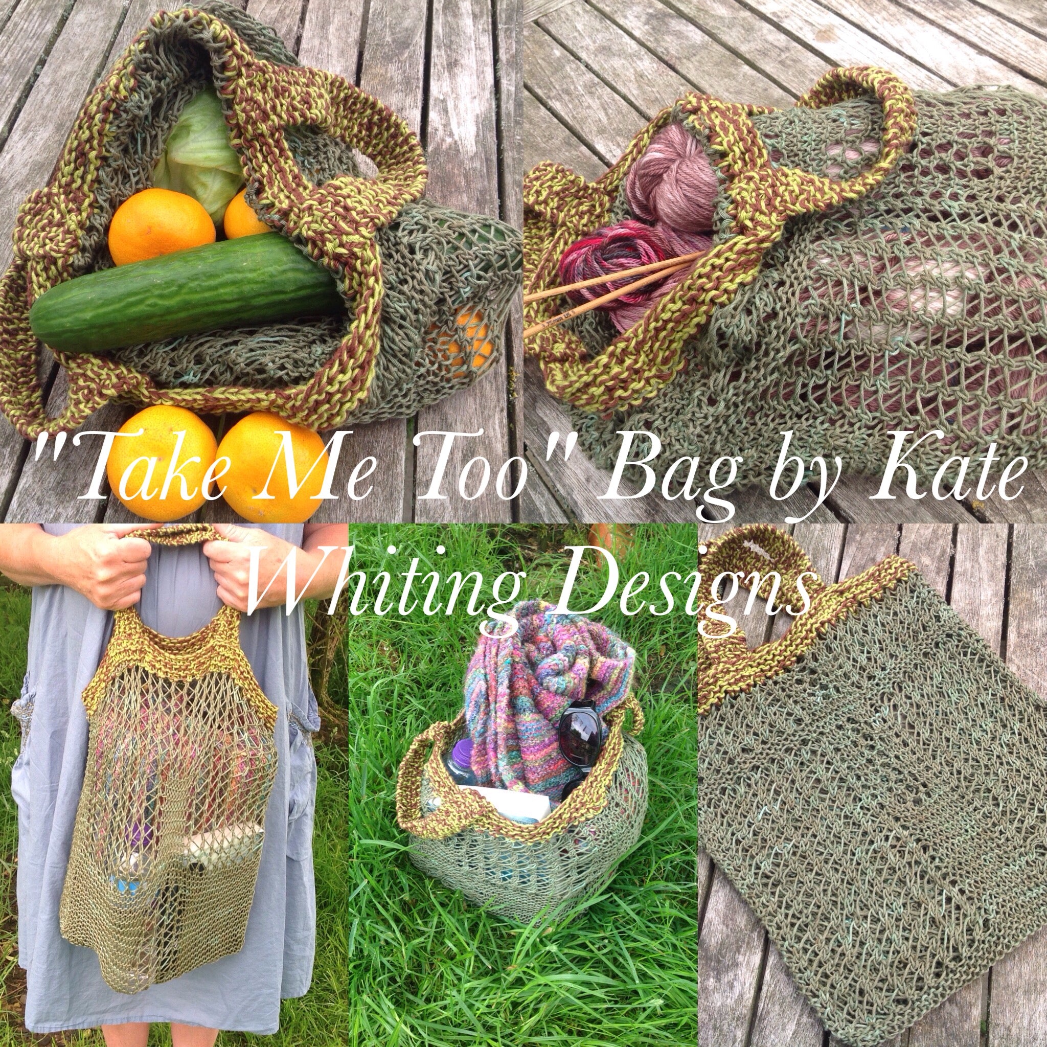 Take Me Too Cotton Bag. DK Knitting Pattern