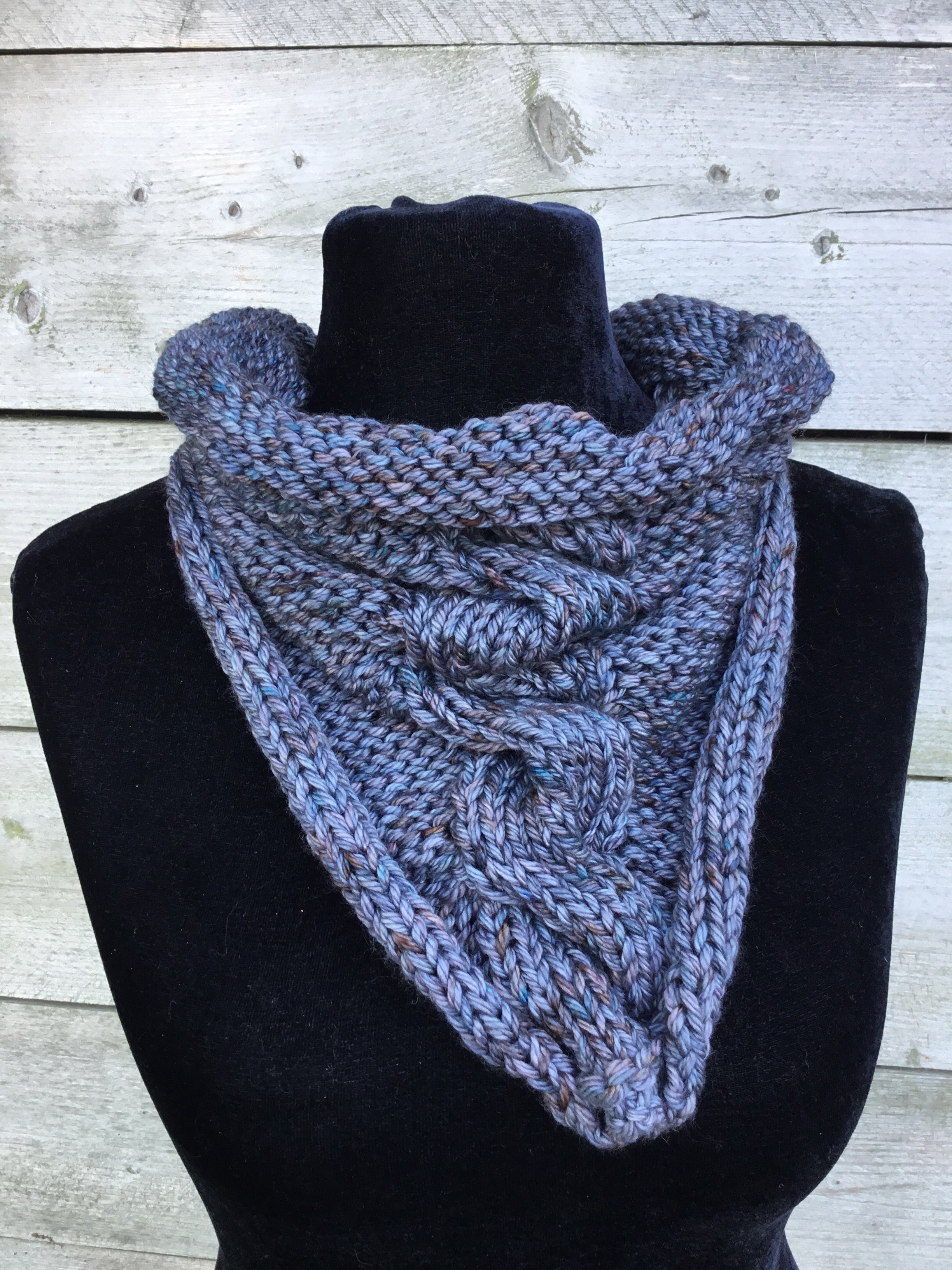 Mountain Garden Cowl. Aran and Chunky weight Knitting Pattern