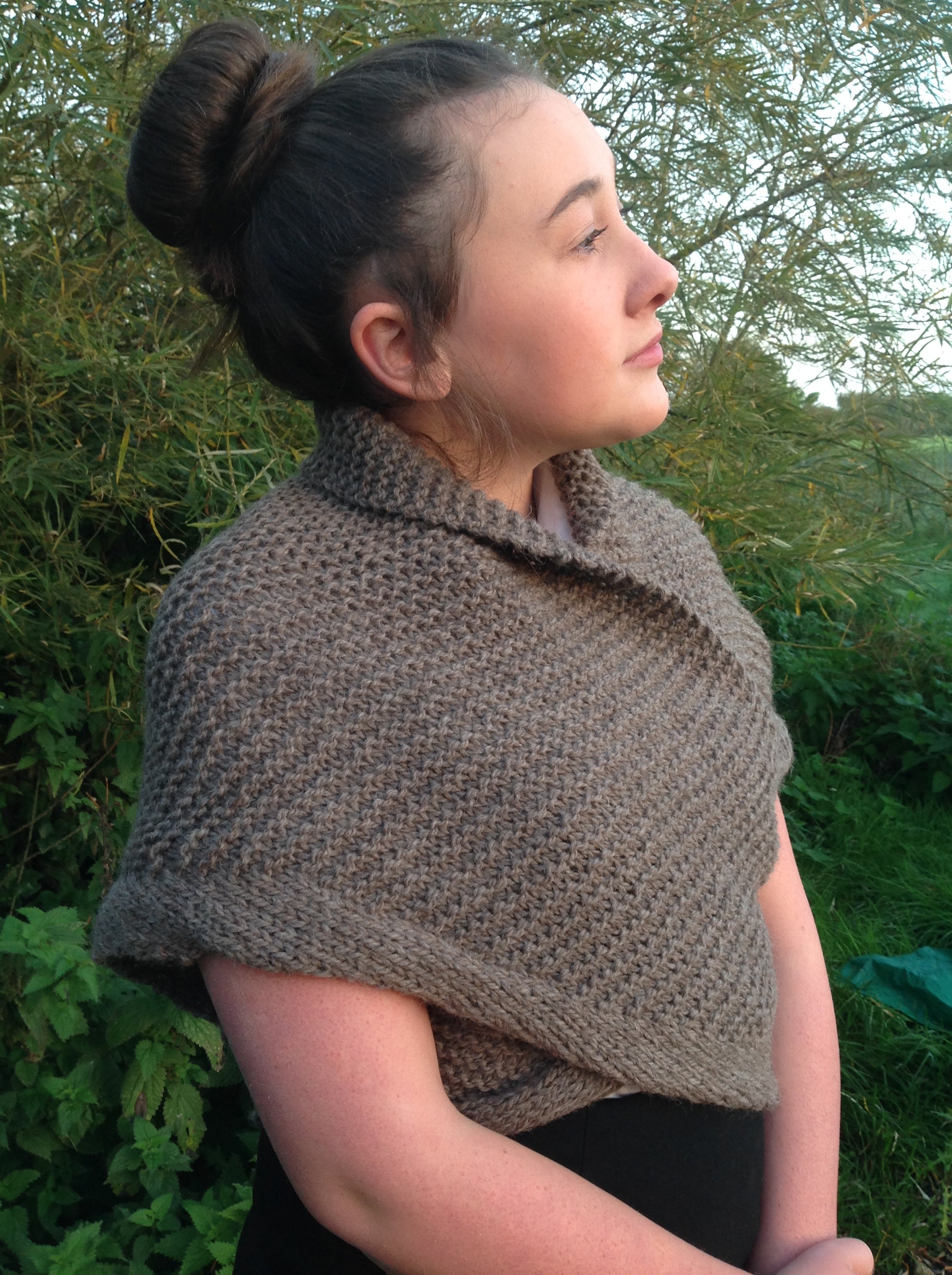 Home Again Sontag Shawl. Aran Weight Knitting Pattern