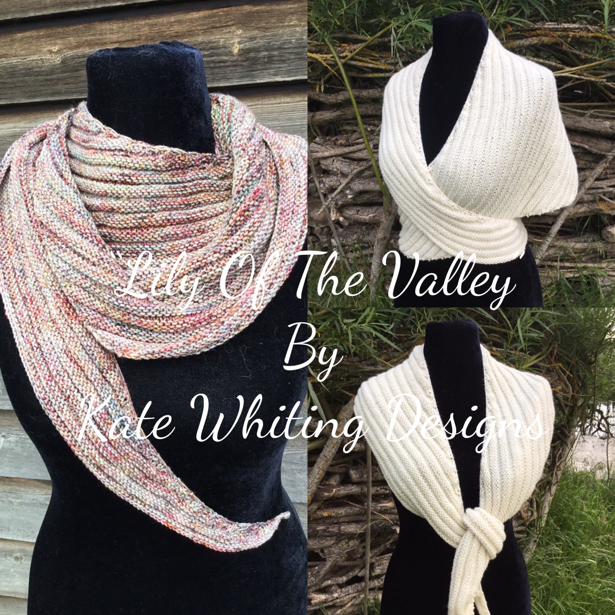 Lily Of The Valley Shawl. DK and 4ply Knitting Pattern