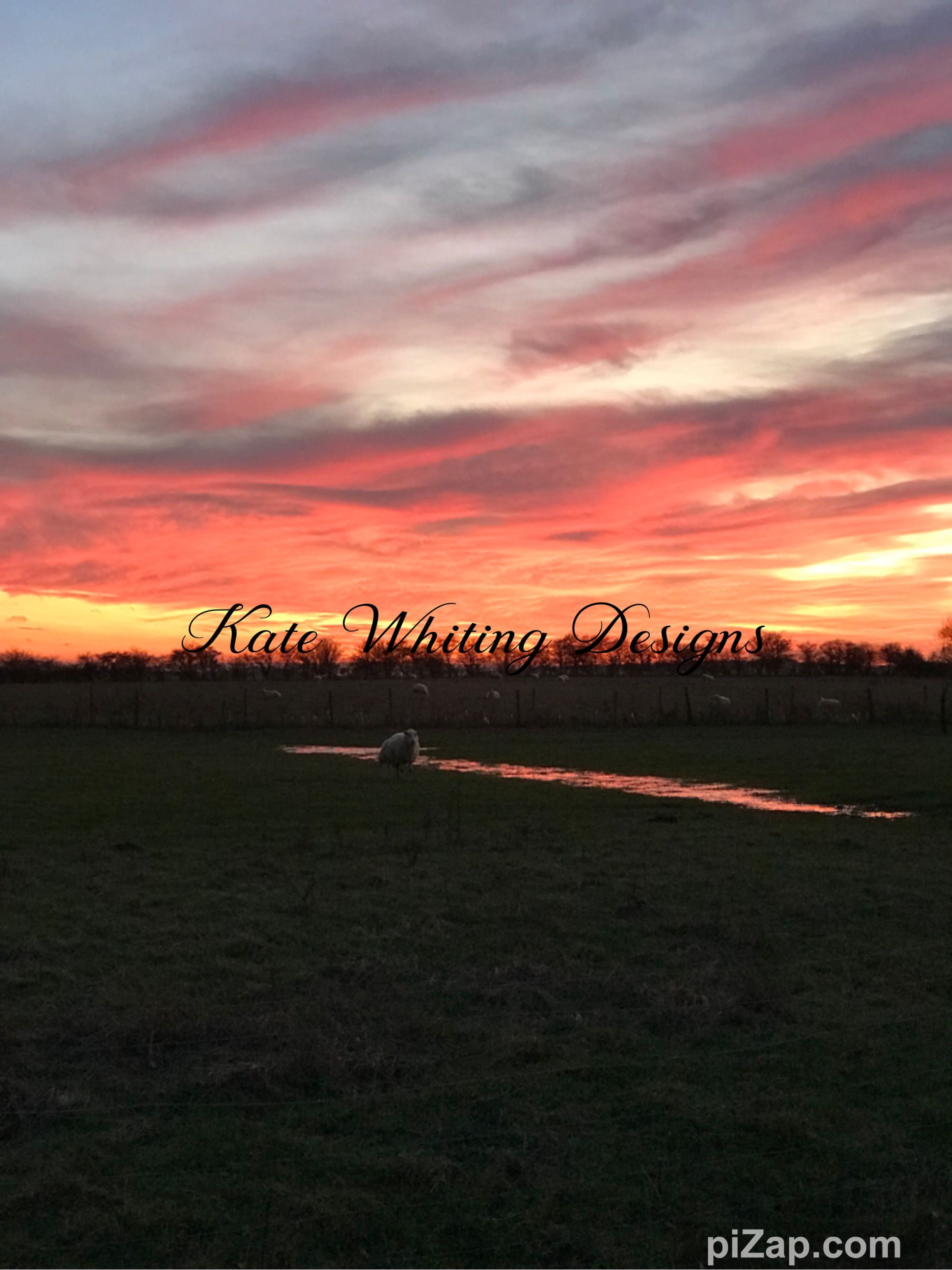 Blank Greeting Card. Sunset.