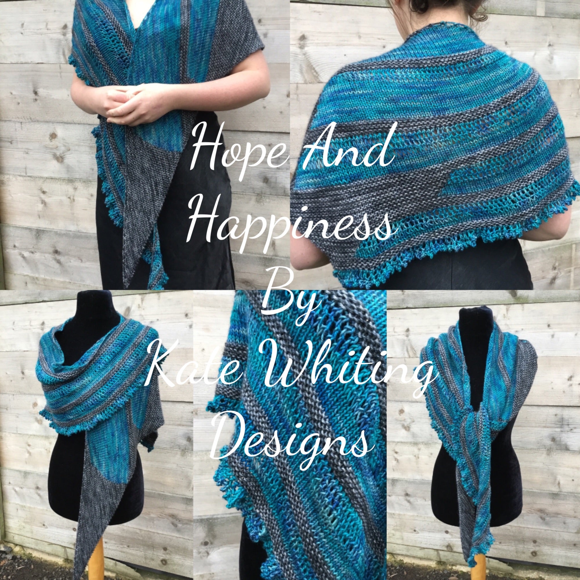 Hope & Happiness Shawl. DK Knitting Pattern