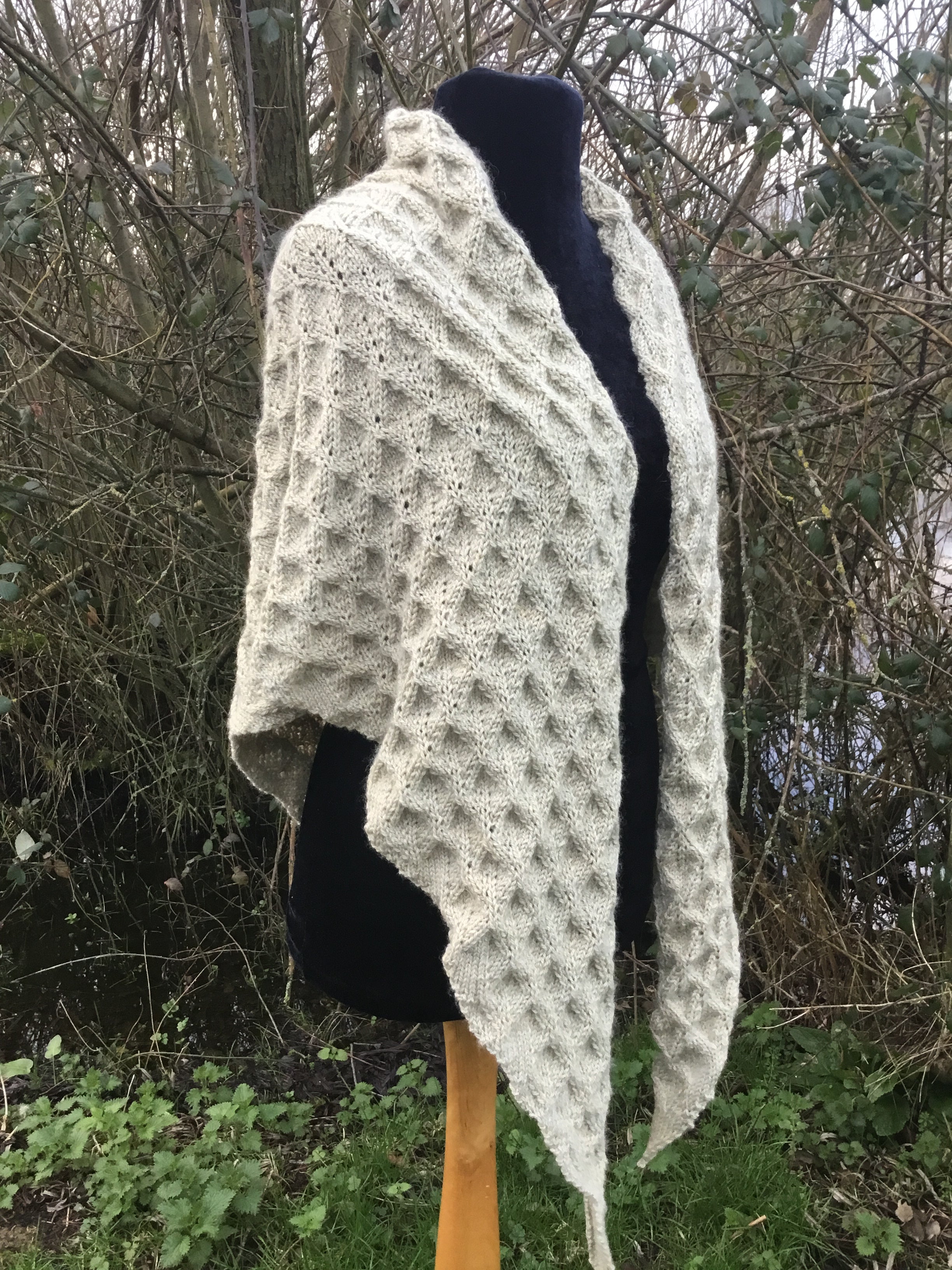 Waffle Shawl DK Knitting Pattern