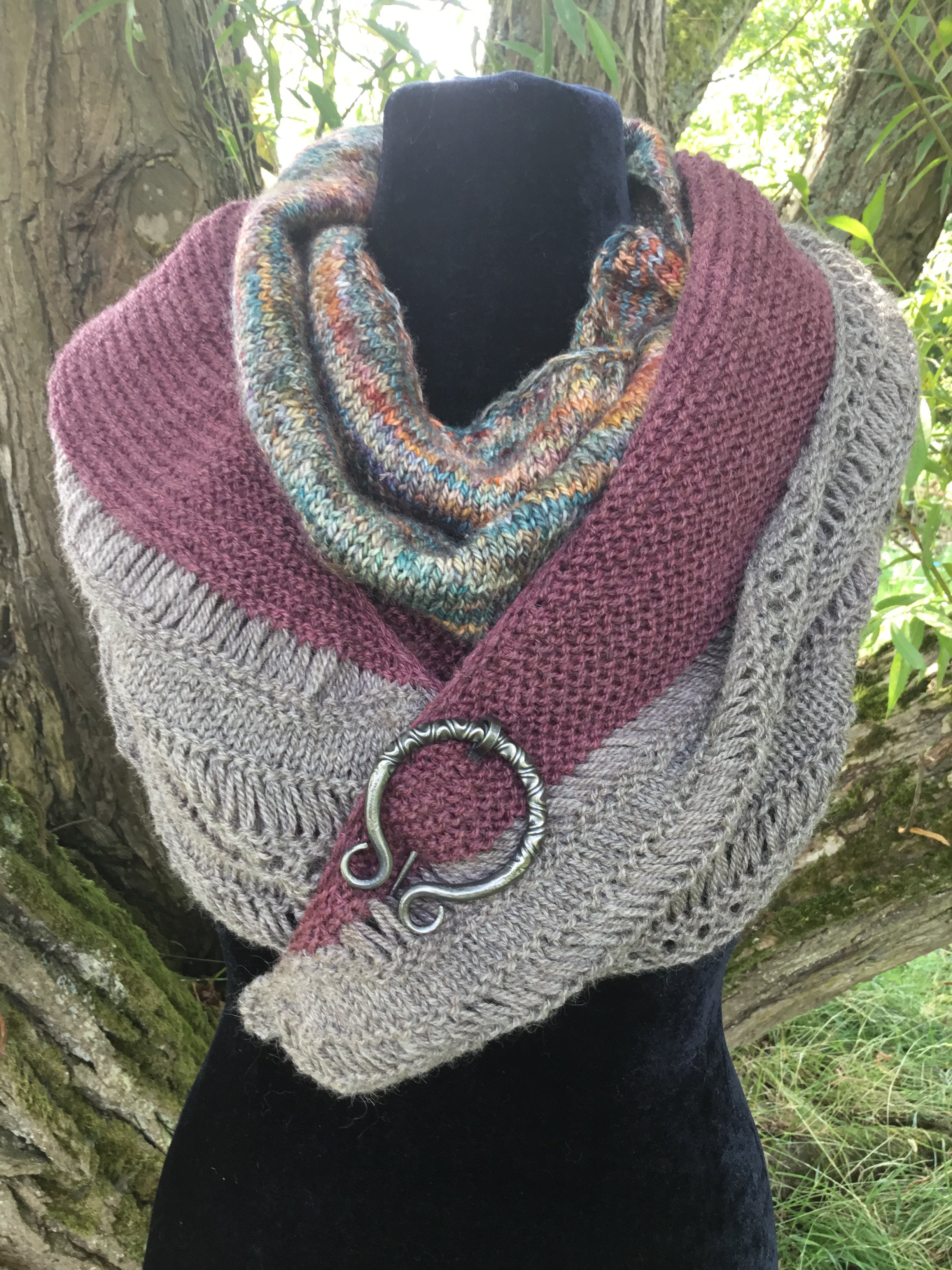 Self Worth Shawl. Aran and DK Knitting Pattern