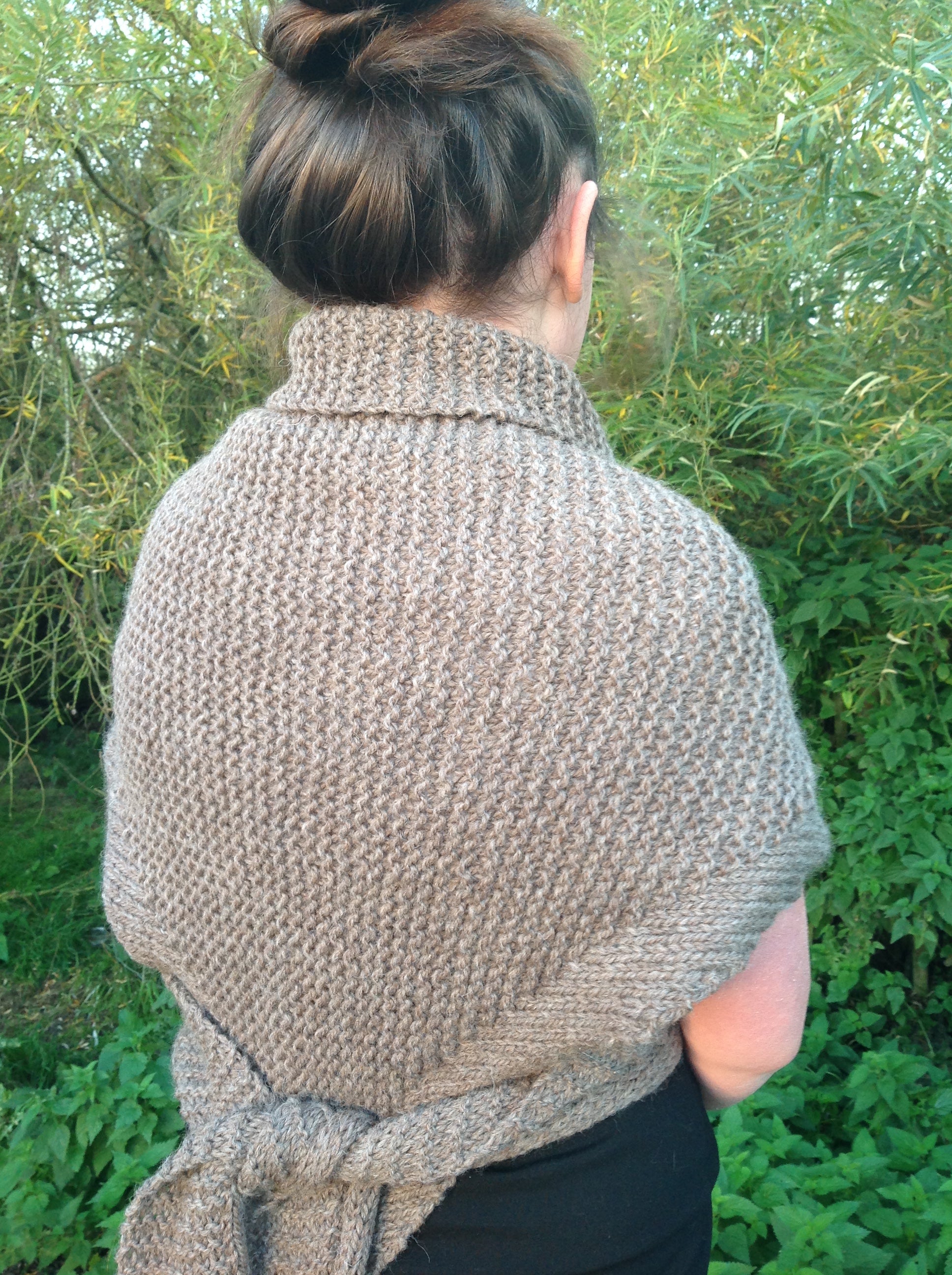 Home Again Sontag Shawl. Aran Weight Knitting Pattern