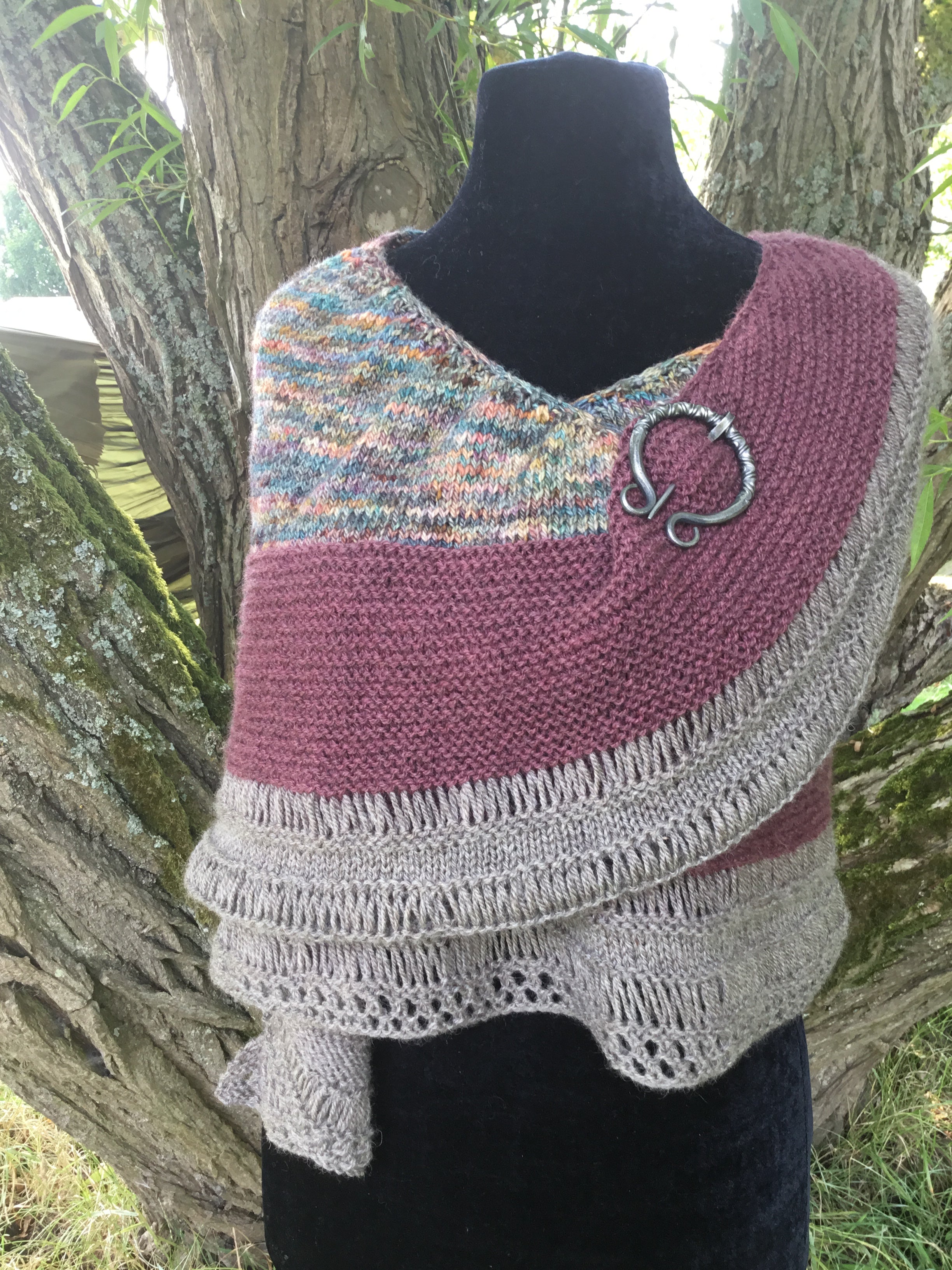 Self Worth Shawl. Aran and DK Knitting Pattern