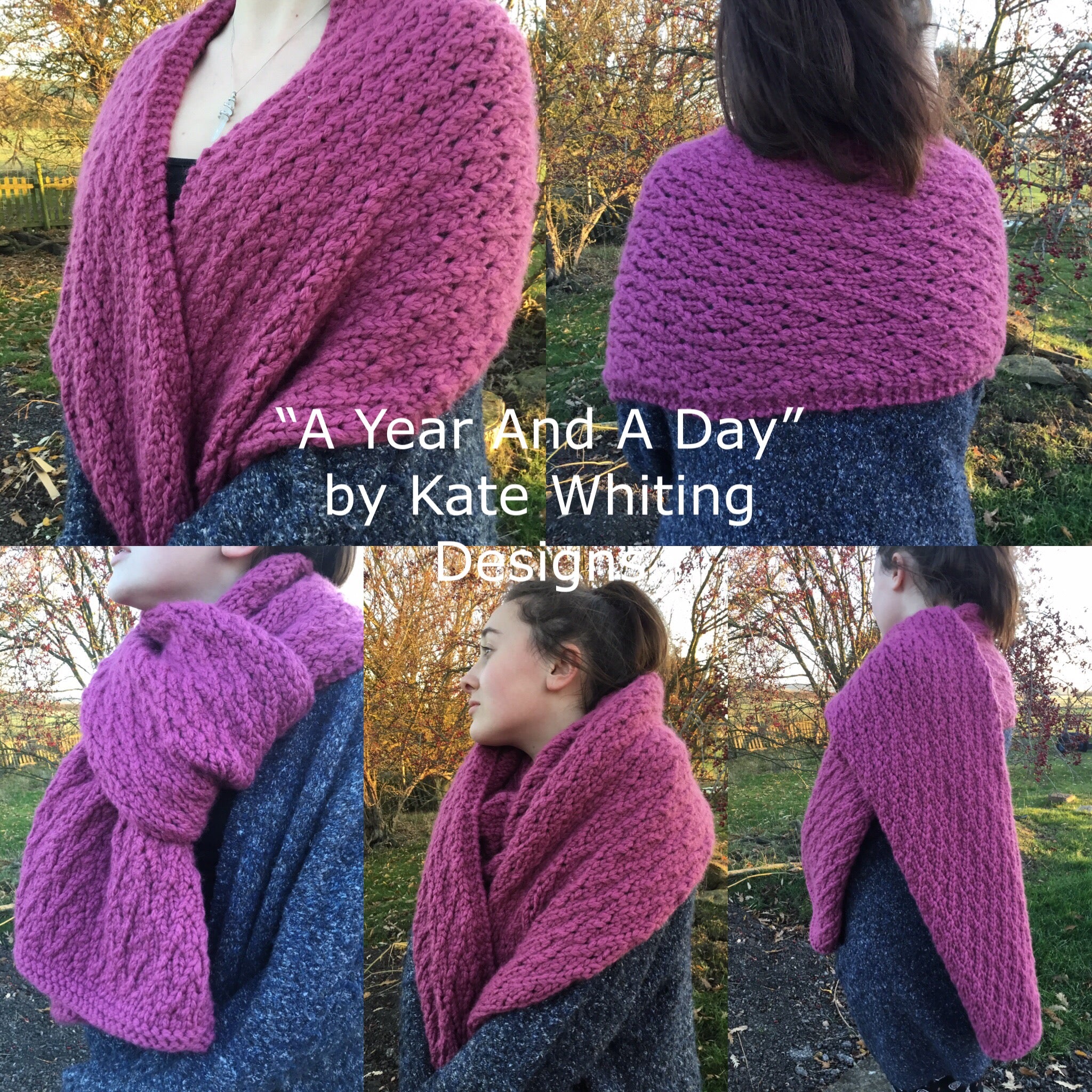 A Year And A Day Wrap. Bulky Weight Knitting Pattern