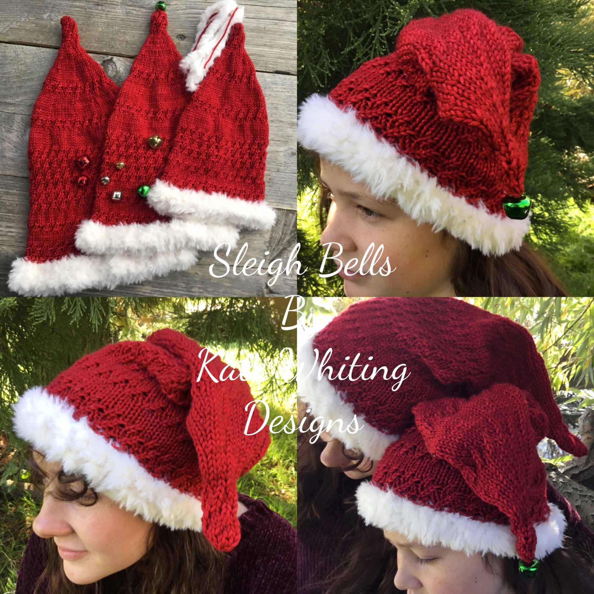 Sleigh Bells Hat. Aran Weight Knitting Pattern