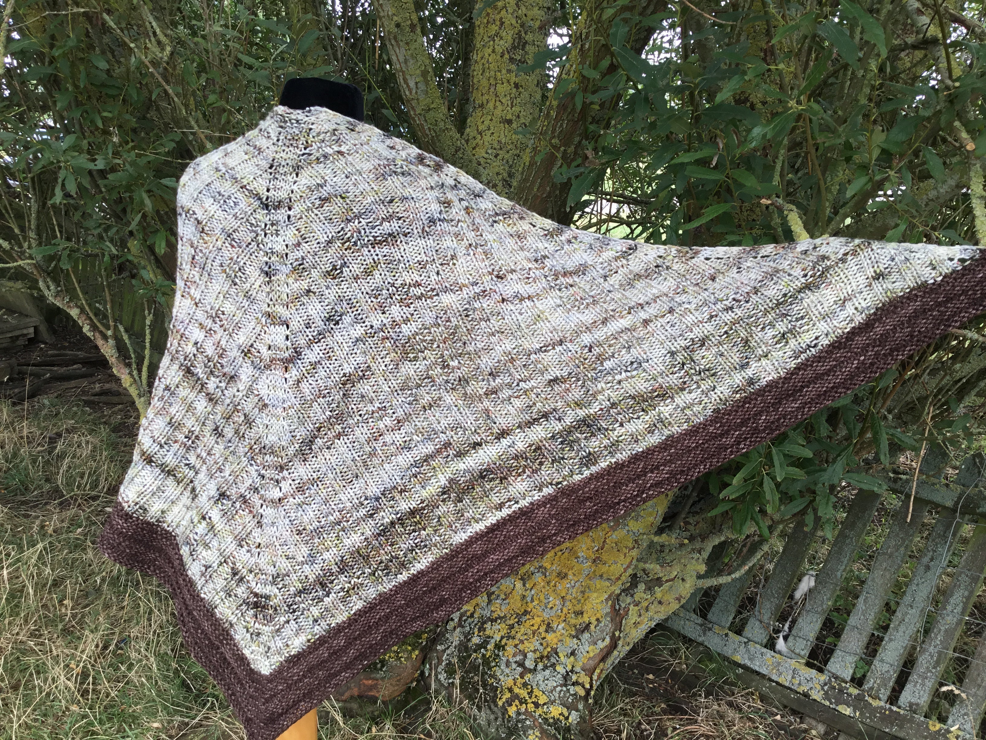 Home On The Ridge Shawl. Aran Weight Knitting Pattern