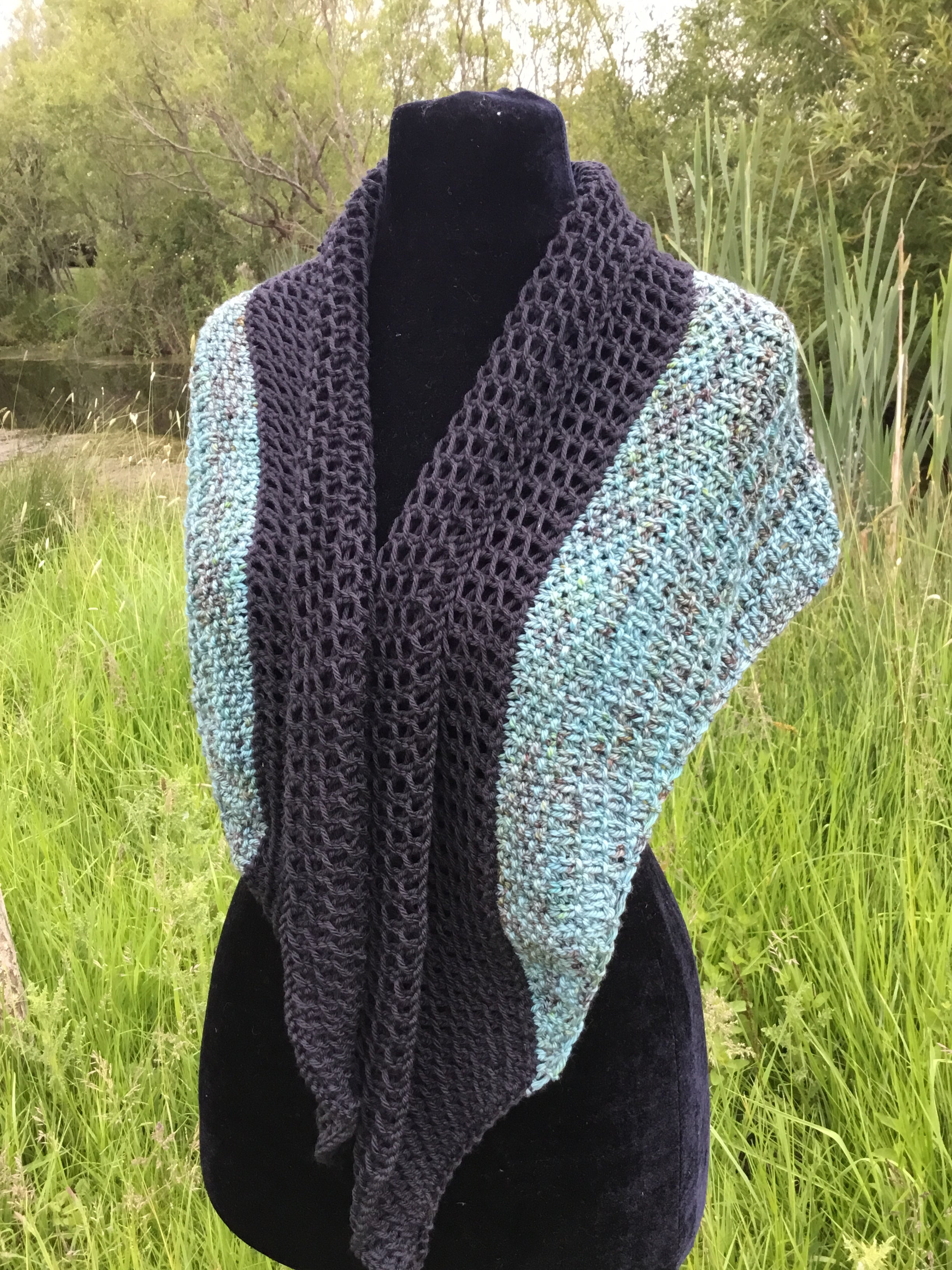 Ellen Shawl. Aran and DK Knitting Pattern