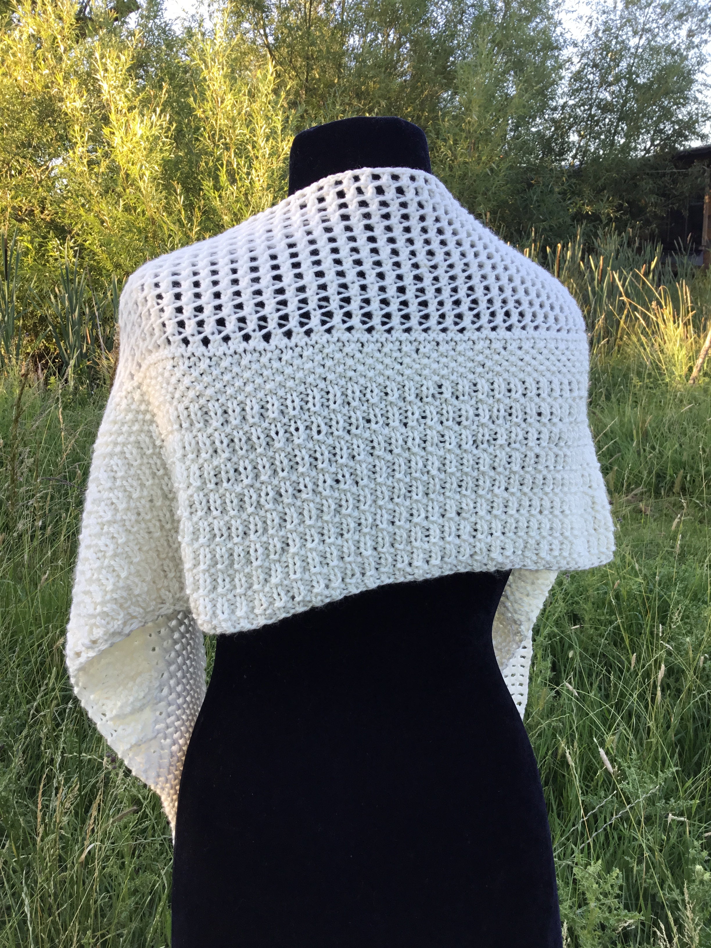 Ellen Shawl. Aran and DK Knitting Pattern