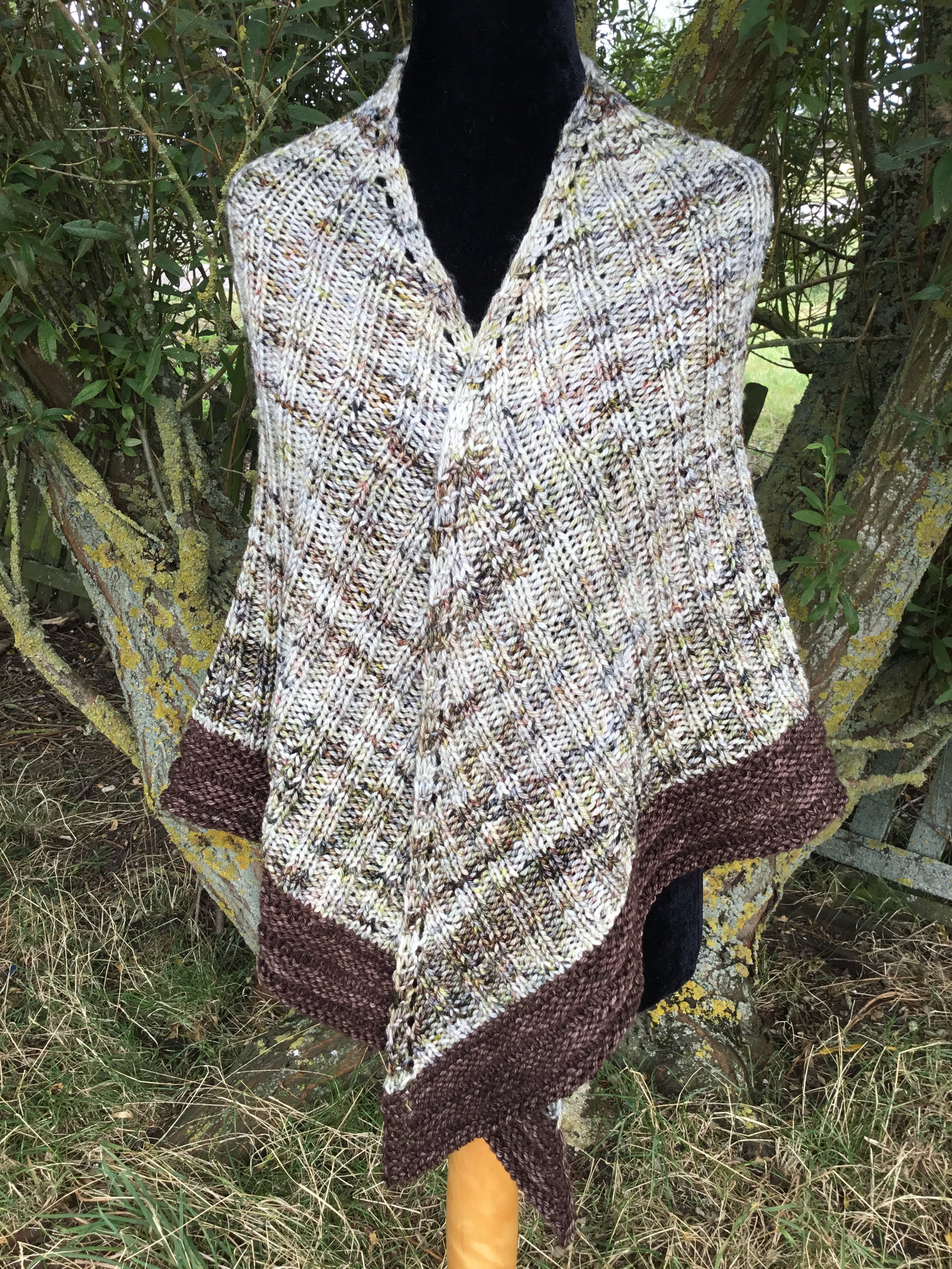 Home On The Ridge Shawl. Aran Weight Knitting Pattern