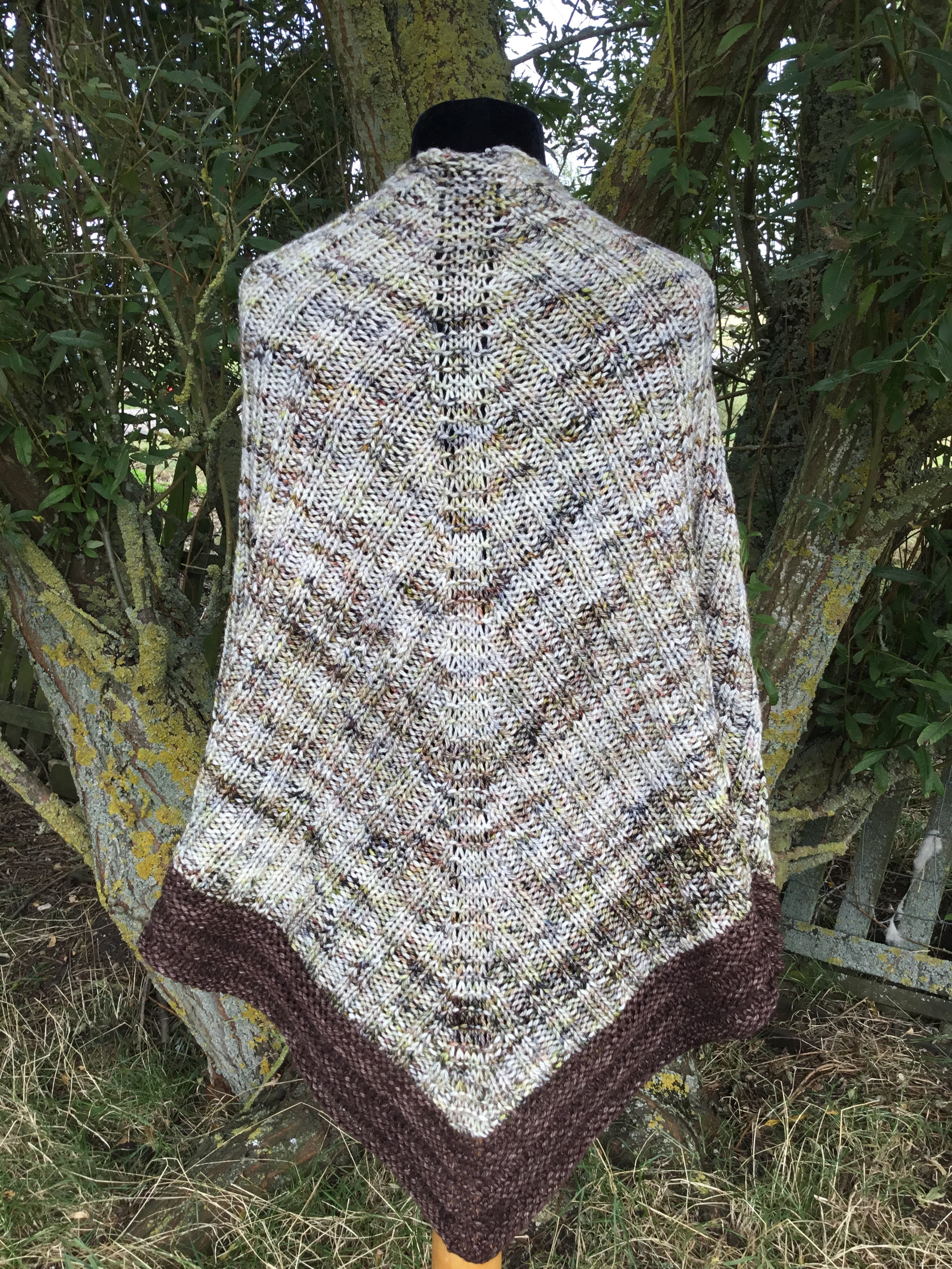 Home On The Ridge Shawl. Aran Weight Knitting Pattern