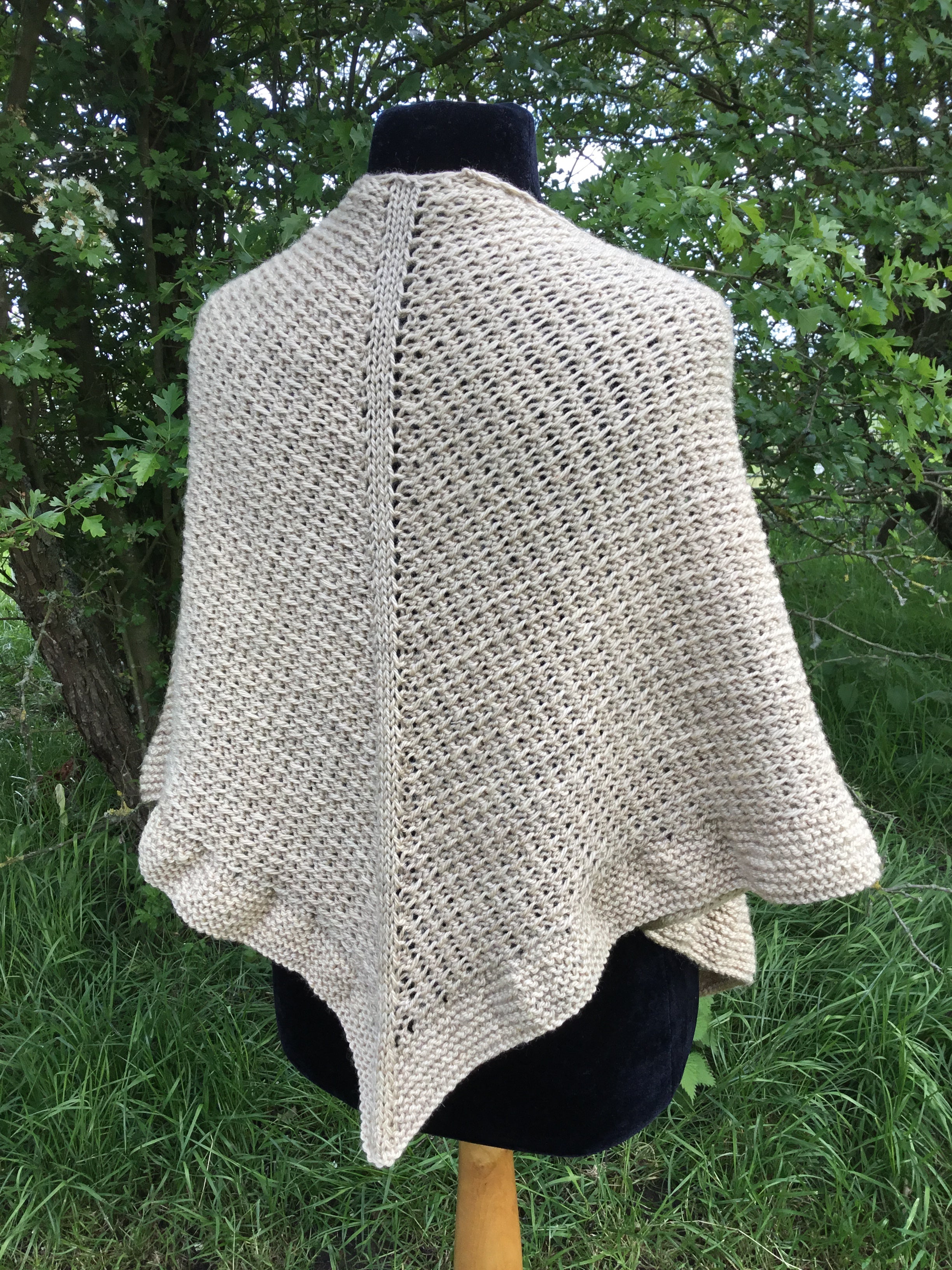 Fennel Shawl. Aran Weight Knitting Pattern