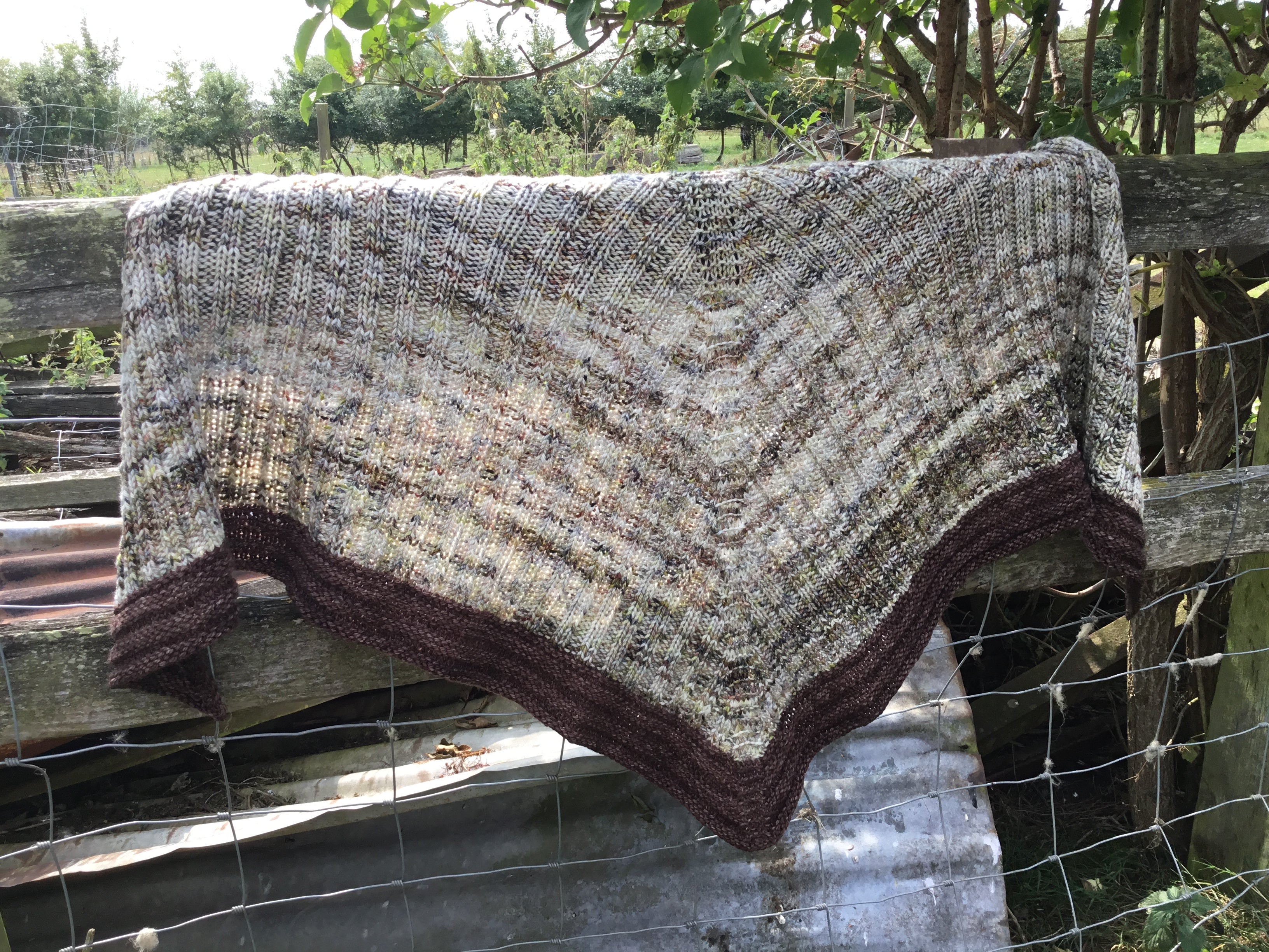 Home On The Ridge Shawl. Aran Weight Knitting Pattern