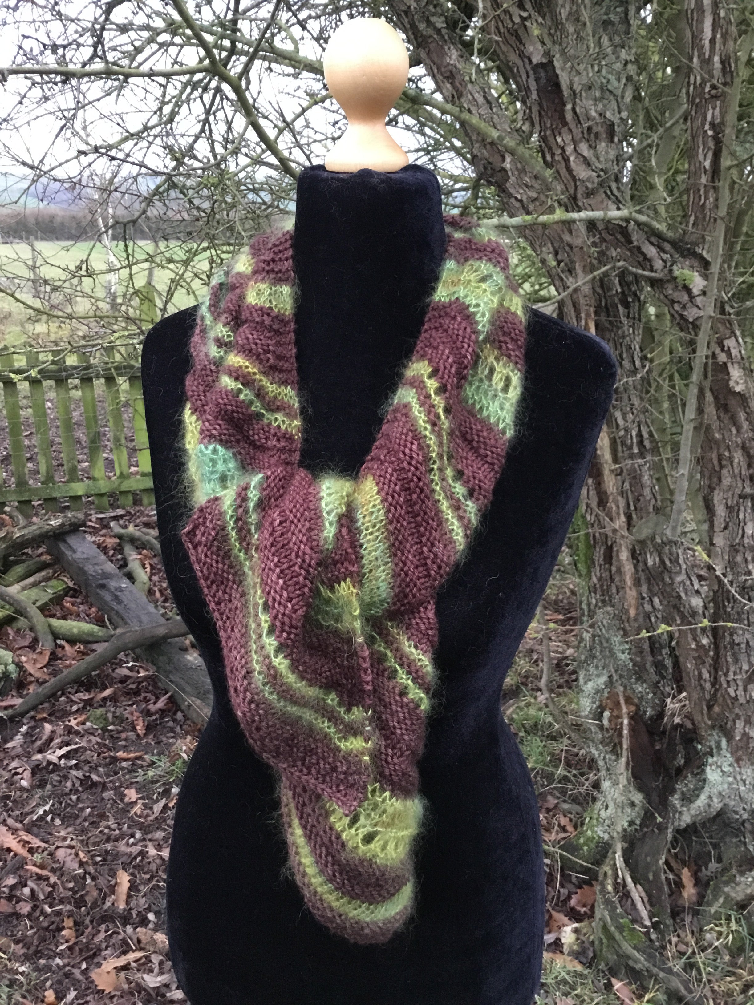 Father & Daughter Scarf. DK and Mohair Knitting Pattern